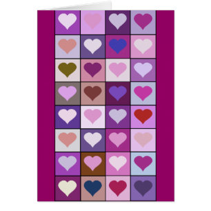 Purple and Pink Heart Squares