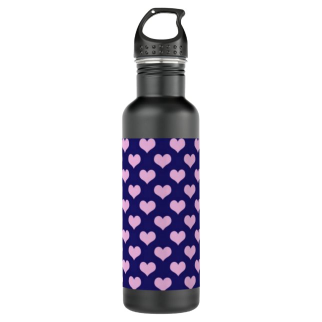 Purple And Pink Hearts 710 Ml Water Bottle (Front)