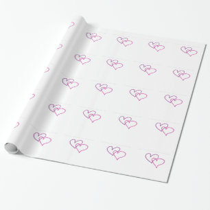 Purple and Pink Hearts Wrapping Paper
