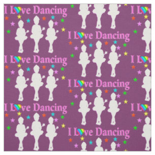 PURPLE AND PINK I LOVE DANCING BALLET FABRIC