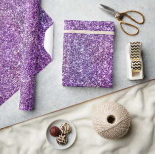 Purple and Pink Iridescent Gradient Glitter Wrapping Paper