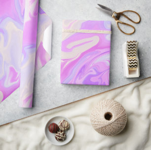 Purple and Pink Iridescent Gradient Marble  Wrapping Paper