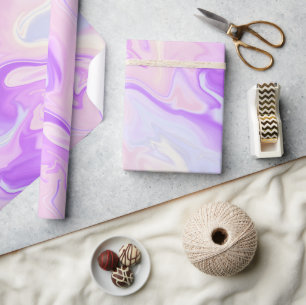 Purple and Pink Iridescent Gradient Marble Wrapping Paper