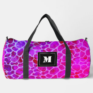 Purple and Pink Leopard Print Monogram Duffle Bag