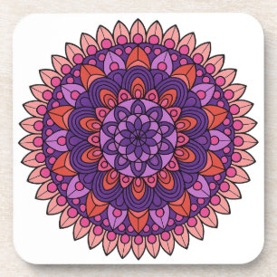 Purple and pink mandala coaster
