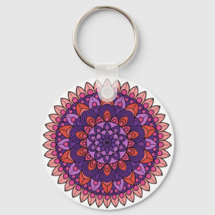 Purple and pink mandala  key ring