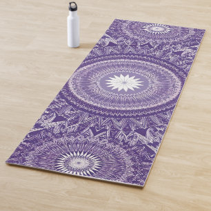 Purple and Pink Mandala Print Dual-Sided Yoga Mat