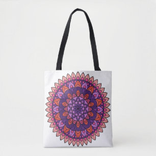 Purple and pink mandala tote bag
