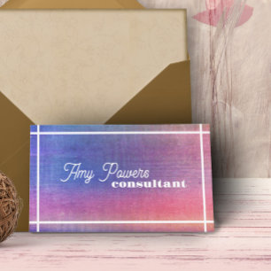 purple and pink minimalist distressed paint custom business card