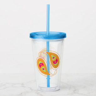 Purple and Pink Paisley Acrylic Tumbler