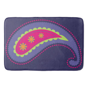 Purple and Pink Paisley Bath Mat
