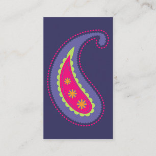 Purple and Pink Paisley Business Card