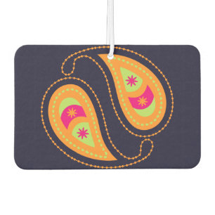 Purple and Pink Paisley Car Air Freshener