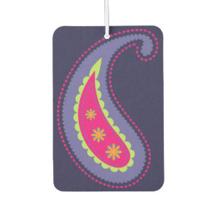 Purple and Pink Paisley Car Air Freshener