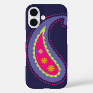 Purple and Pink Paisley iPhone 16 Case