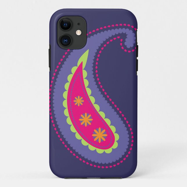 Purple and Pink Paisley Case-Mate iPhone Case (Back)