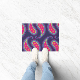 Purple and Pink Paisley Doormat
