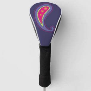 Purple and Pink Paisley Golf Head Cover