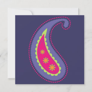 Purple and Pink Paisley Invitation