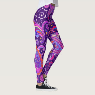 Purple and Pink Paisley  Leggings
