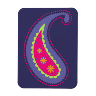 Purple and Pink Paisley Magnet