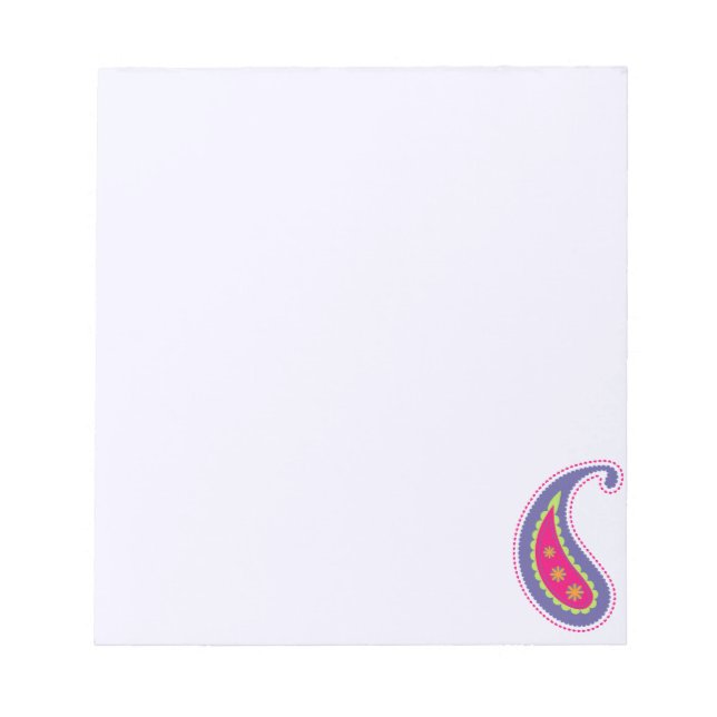 Purple and Pink Paisley Notepad (Front)