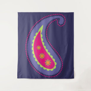 Purple and Pink Paisley Tapestry