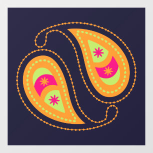 Purple and Pink Paisley Window Cling