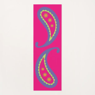 Purple and Pink Paisley Yoga Mat