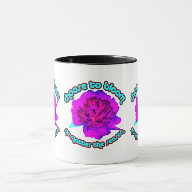 purple and pink peony mug (Center)
