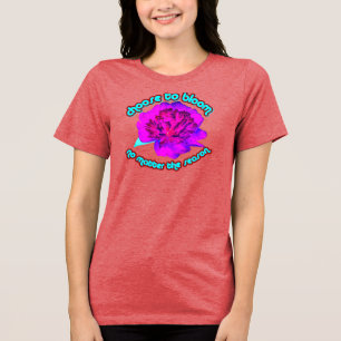 purple and pink peony Tri-Blend shirt