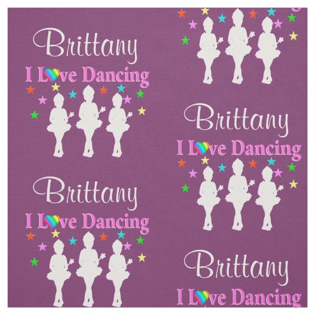 PURPLE AND PINK PERSONALIZED BALLERINA FABRIC (Swatch)