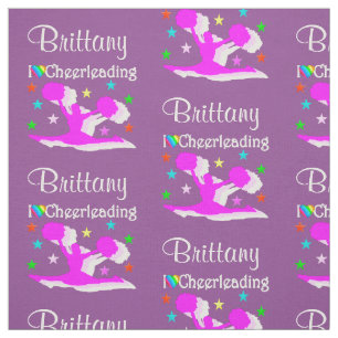 PURPLE AND PINK PERSONALIZED CHEERLEADER FABRIC
