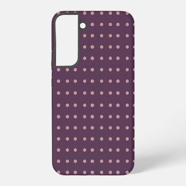 Purple and Pink Polka Dot Pattern Samsung Galaxy S22+ Case (Back)