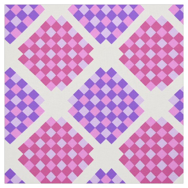 Purple and pink quilt blocks fabric (Swatch)