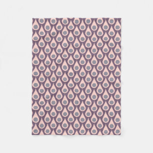Purple And Pink Retro Drops Fleece Blanket