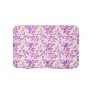 Purple And Pink Roses Bath Mat