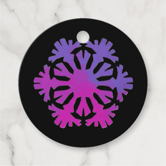 Purple and pink snowflake  favour tags
