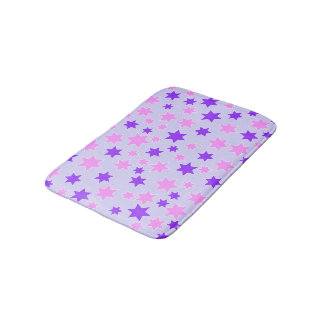 Purple and Pink Stars Bath Mat