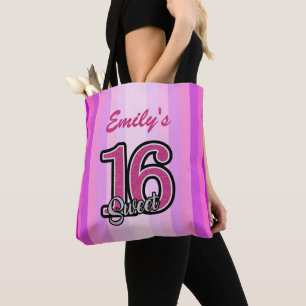 Purple And Pink Stripes And Glitter Tote Bag