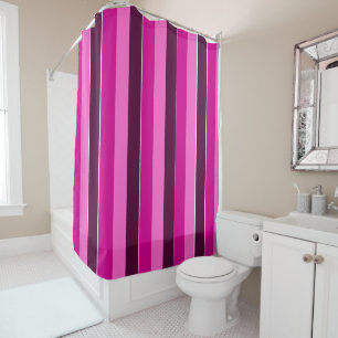 Purple and Pink Stripes Shower Curtain