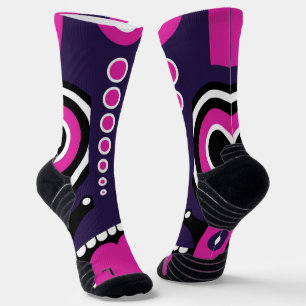 Purple And Pink Tiki Art Socks