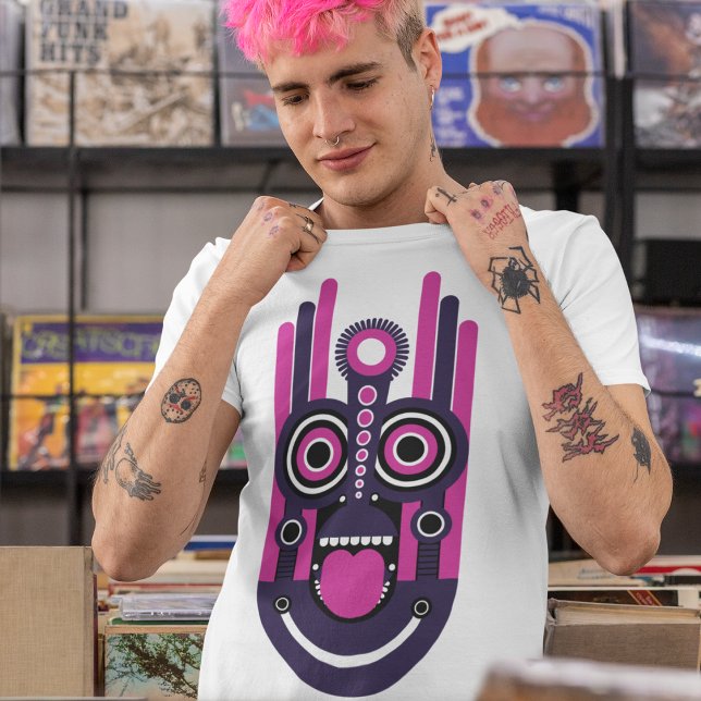 Purple And Pink Tiki Mask T-Shirt (Creator Uploaded)