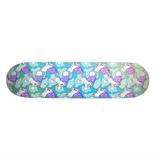 Purple and Pink Unicorn Pattern Skateboard