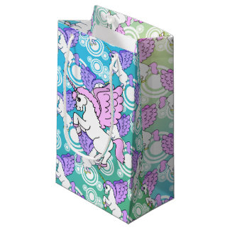 Purple and Pink Unicorn Pattern Small Gift Bag