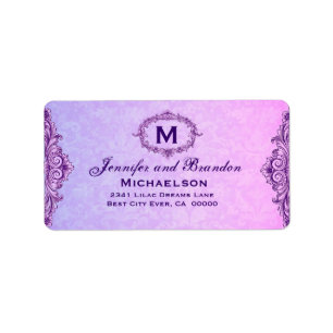 Purple and Pink Vintage Frame Personalised Label