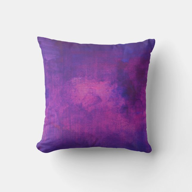 Purple and Pink Watercolor Abstract Background Cushion (Front)