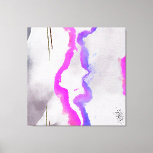 Purple And Pink Watercolor Abstract Canvas Print