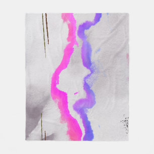 Purple And Pink Watercolor Abstract Fleece Blanket