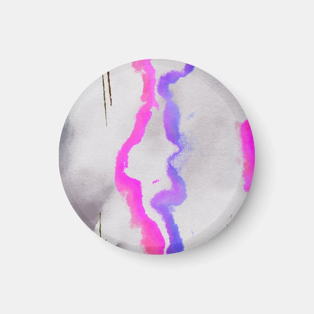 Purple And Pink Watercolor Abstract Magnet (Front)